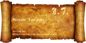 Novák Tarján névjegykártya